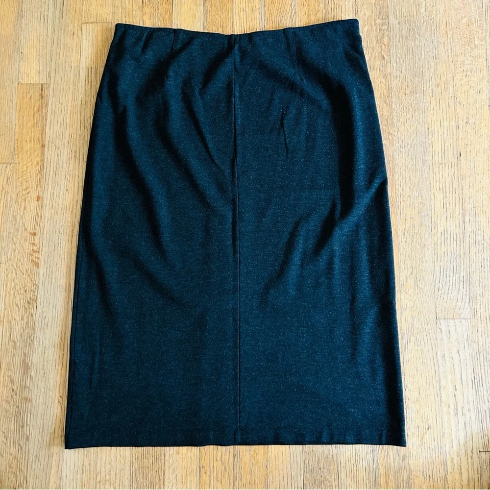 Vocabulary Gray Charcoal Heathered Elastic Waist Stretch Pencil Skirt, size L - Picture 7 of 7